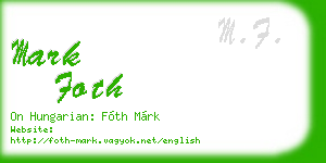 mark foth business card